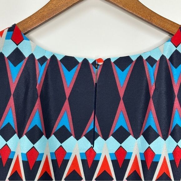 J. Crew Short Sleeve Gallery Shift Dress Geometric Print C5608 Size 12 - Picture 7 of 10